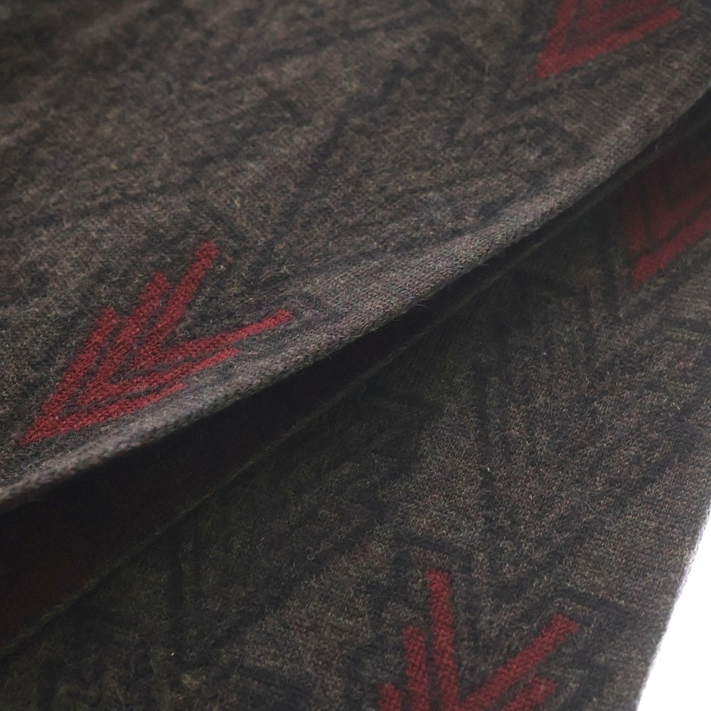 LOUIS VUITTON(ルイヴィトン) エシャルプ・トリプルV ウール スカーフ マフラー グレー/レッド M70032 IS0135