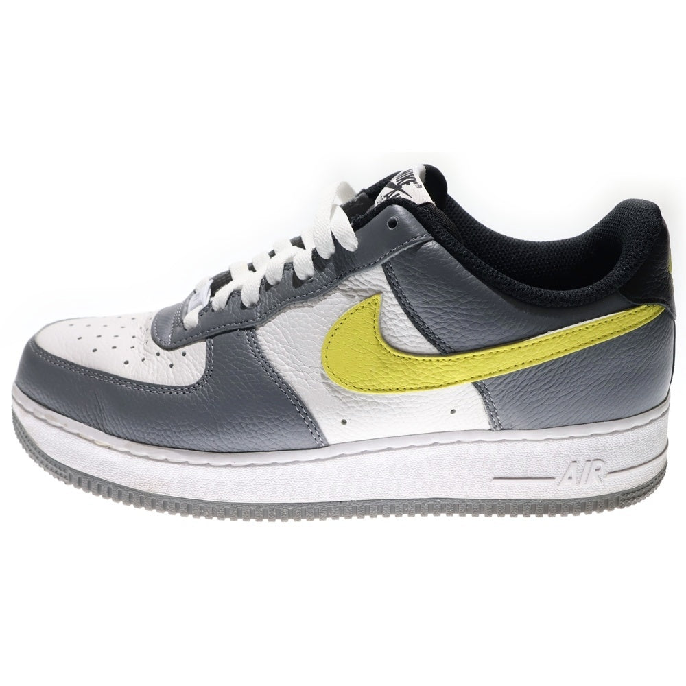 NIKE(ナイキ) BY YOU AIR FORCE 1 バイユー エアフォース1 レザー ローカットスニーカー ホワイト/グレー/イエロー US9.5/27.5cm DN4162-991