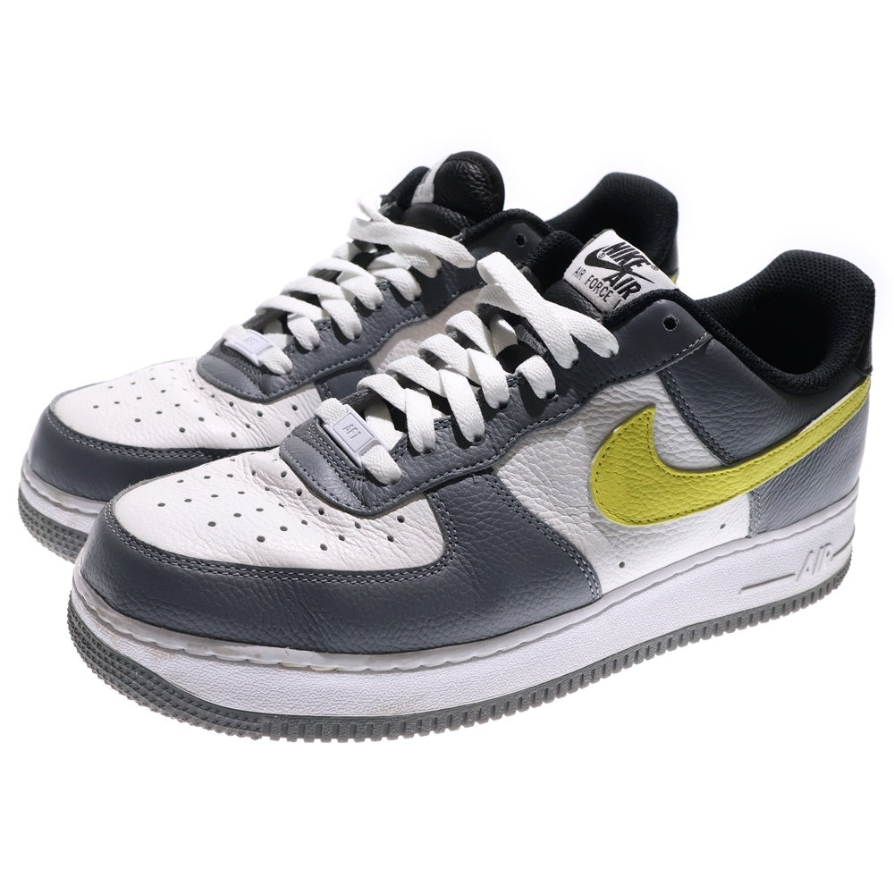 NIKE(ナイキ) BY YOU AIR FORCE 1 バイユー エアフォース1 レザー ローカットスニーカー ホワイト/グレー/イエロー US9.5/27.5cm DN4162-991