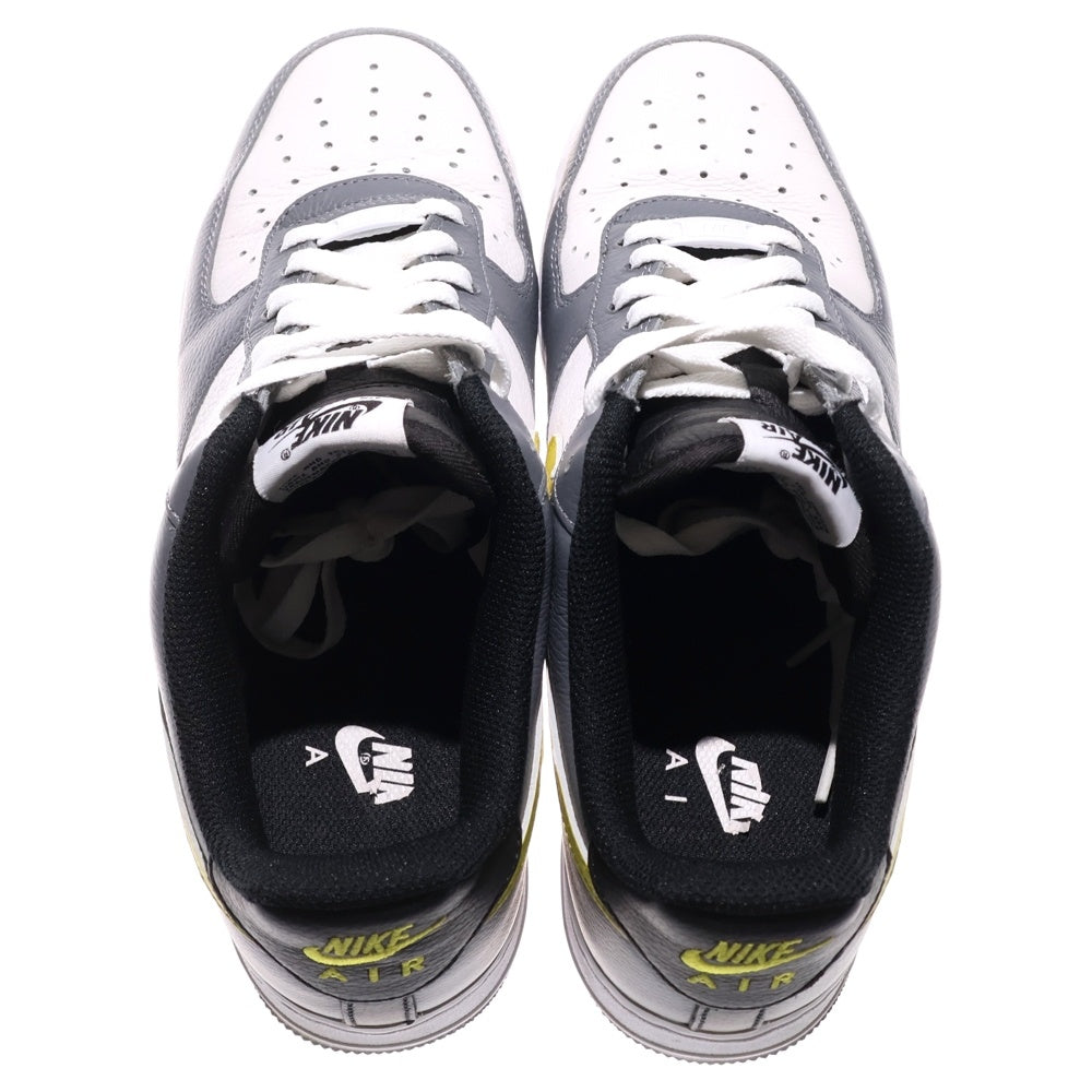 NIKE(ナイキ) BY YOU AIR FORCE 1 バイユー エアフォース1 レザー ローカットスニーカー ホワイト/グレー/イエロー US9.5/27.5cm DN4162-991