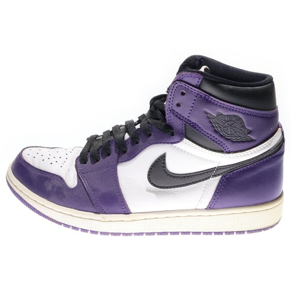 NIKE(ナイキ) AIR JORDAN1 RETRO HIGH OG COURT PURPLE エアジョーダン1 コートパープル ハイカットスニーカー ホワイト/パープル US9.5/27.5cm 555088-500