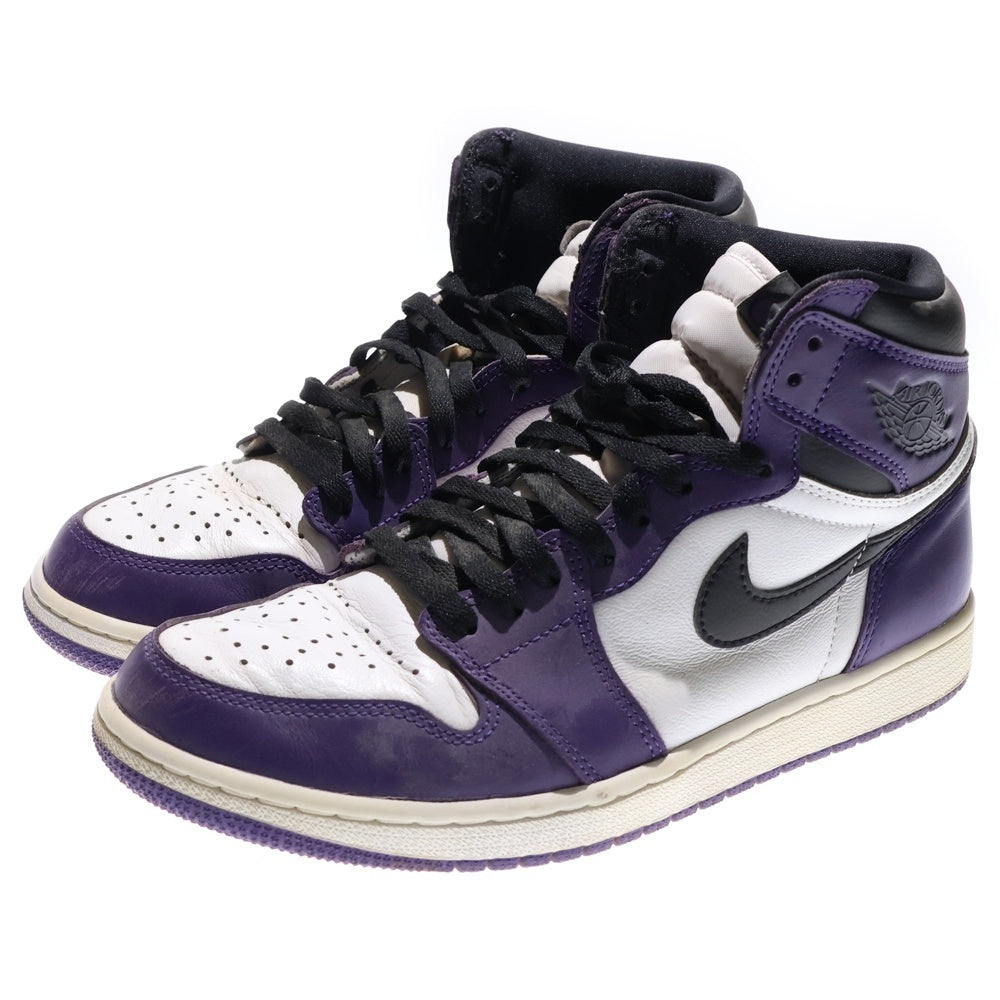 NIKE(ナイキ) AIR JORDAN1 RETRO HIGH OG COURT PURPLE エアジョーダン1 コートパープル ハイカットスニーカー ホワイト/パープル US9.5/27.5cm 555088-500