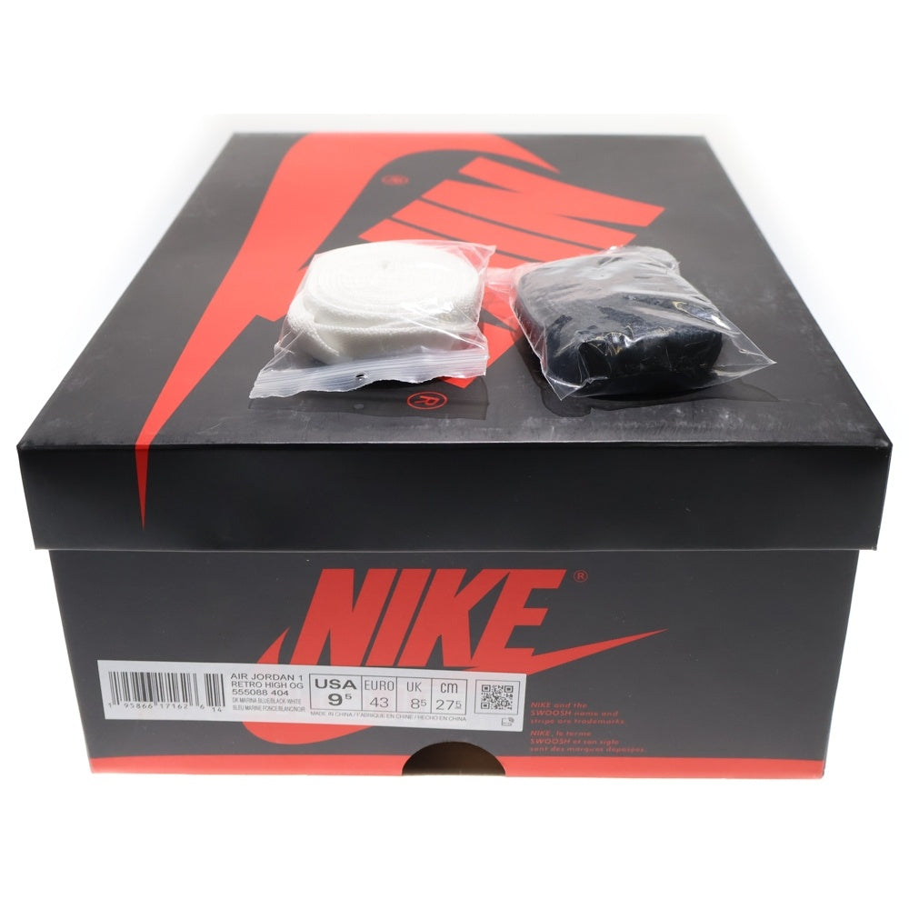 NIKE(ナイキ) AIR JORDAN 1 RETRO HIGH OG DARK MARINA BLUE エアジョーダン1 レトロ ダークマリーナブルー ハイカットスニーカー ブラック/ブルー US9.5/27.5cm 555088-404