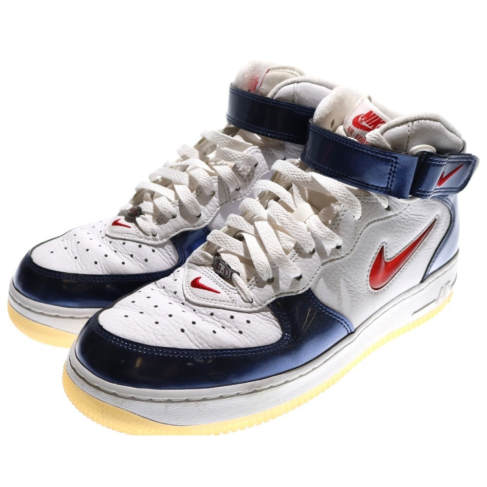 NIKE(ナイキ) AIR FORCE 1 MID QS エアフォース1 ミッドカットスニーカー ホワイト/ネイビー US9.5/27.5cm DH5623-101
