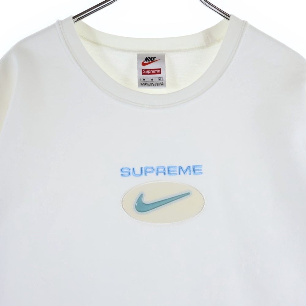 SUPREME(シュプリーム) 20AW ×NIKE Jewel Crewneck ナイキ ロゴ刺繍 クルーネック スウェット トレーナー ホワイト