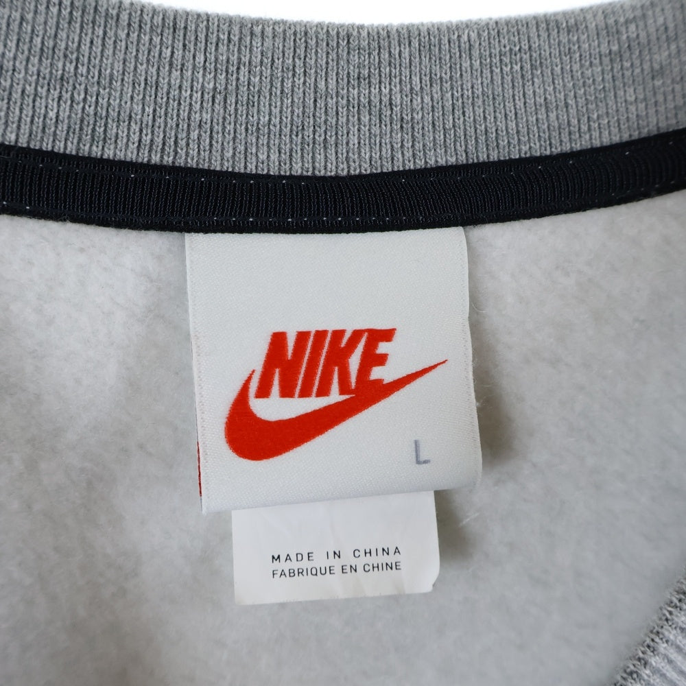 NIKE(ナイキ) 21SS ×Stussy International Crewneck Sweatshirt ステューシー インターナショナル ロゴ刺繍 クルーネック スウェット トレーナー グレー DC4198-050