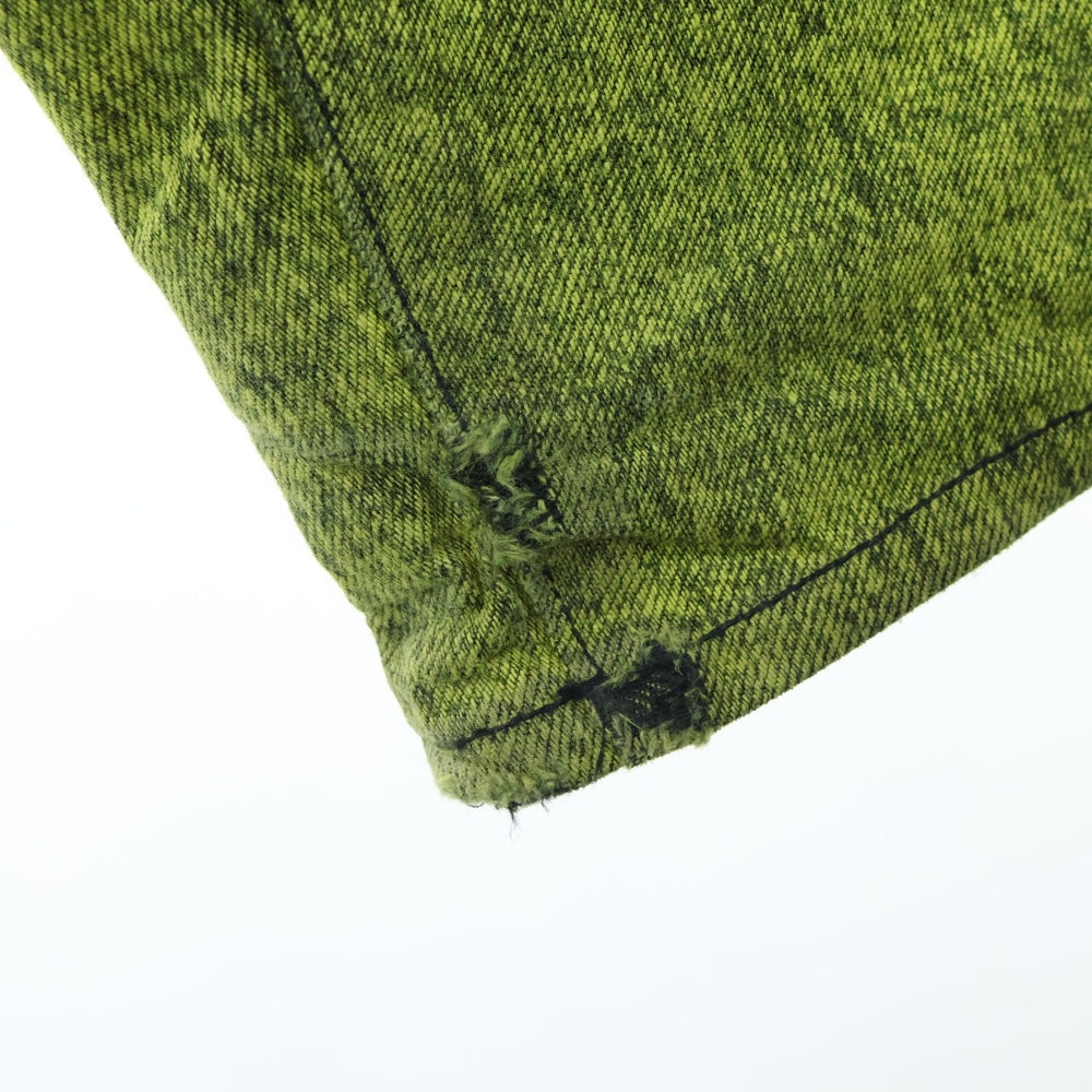 KIDILL(キディル) 23AW TUCK DENIM PANTS CHEMICAL WASH ケミカルウォッシュ タック ワイドデニムパンツ イエロー KL773