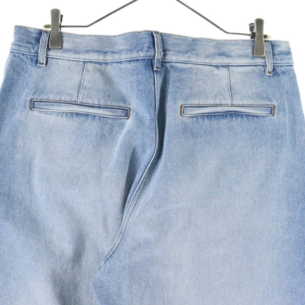 DRIES VAN NOTEN(ドリスヴァンノッテン) ダメージ加工 ジップフライ ワイド デニムパンツ インディゴ 242-010923-9391