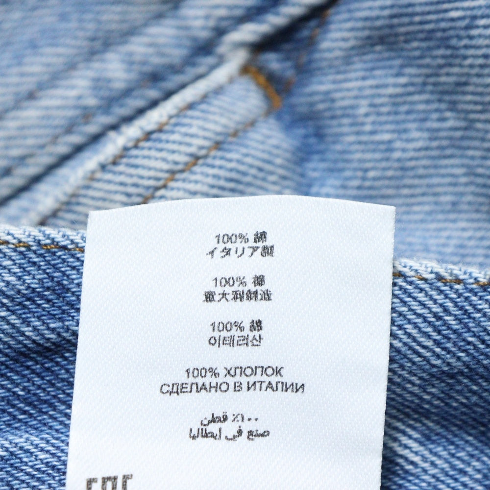 DRIES VAN NOTEN(ドリスヴァンノッテン) ダメージ加工 ジップフライ ワイド デニムパンツ インディゴ 242-010923-9391