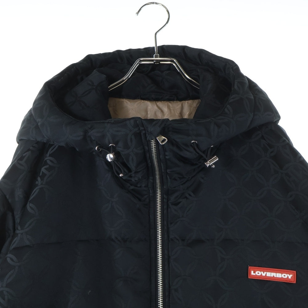 CHARLES JEFFREY LOVERBOY(チャールズジェフリーラバーボーイ) キティモノグラム 中綿 ポリエステル フード付き ジップアップ ジャケット ブラック