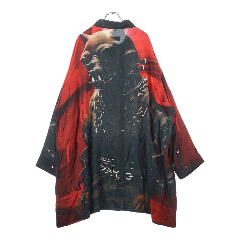 KIDILL(キディル) 25SS OVERSIZED SHIRT キュプラ オーバーサイズ 長袖シャツ ブラック/レッド KL930