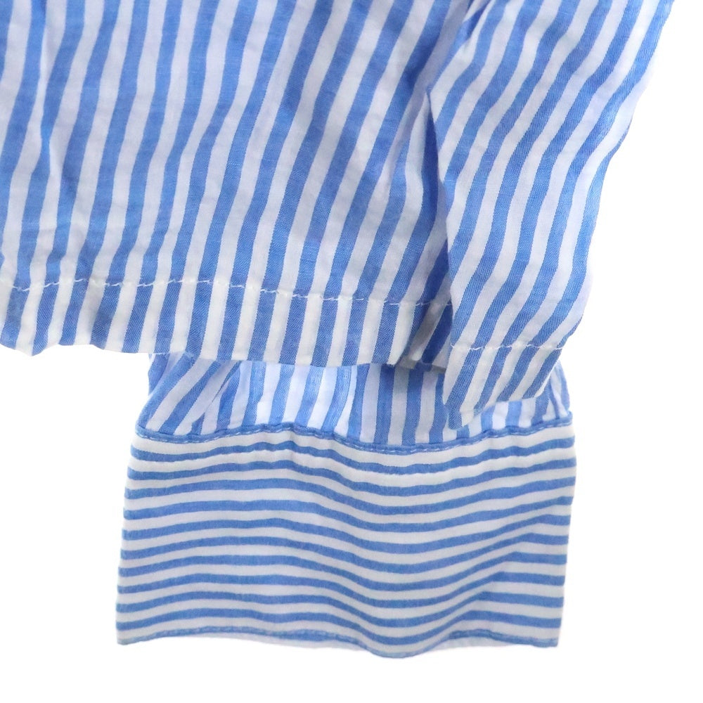 YOHJI YAMAMOTO REGULATION(ヨウジヤマモト レギュレーション) ストライプ ロングスリーブ長袖シャツ ホワイト/ブルー FJ-D52-805 レディース