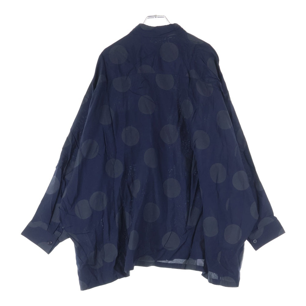 Y's(ワイズ) 12SS ドットプリント レーヨン 長袖シャツ ネイビー YK-B10-203 レディース