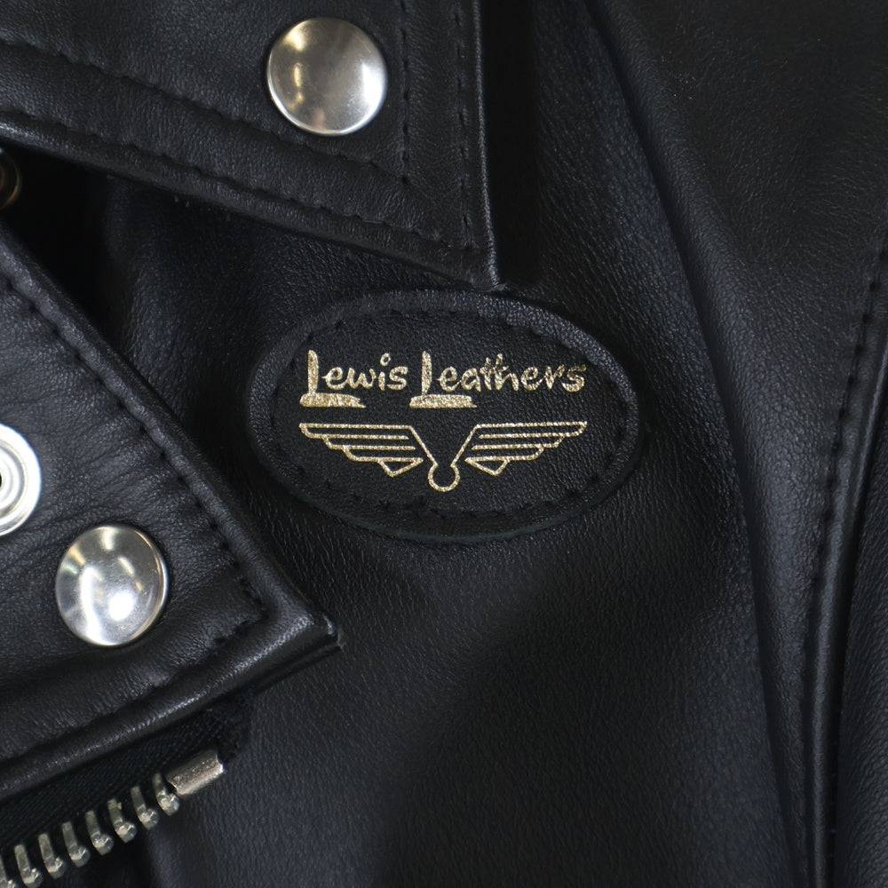 Lewis Leathers(ルイスレザー) LIGHTNING TIGHT FIT COW HIDE ライトニング タイトフィット キルティング レザー ラダブルイダースジャケット ブラック/レッド 391T