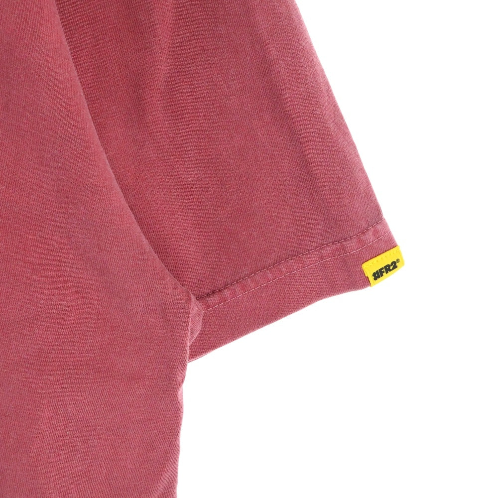 FR2(エフアールツー) BONE GARMENT DYE T-SHIRT ボーンプリント クルーネック半袖Tシャツ カットソー レッド