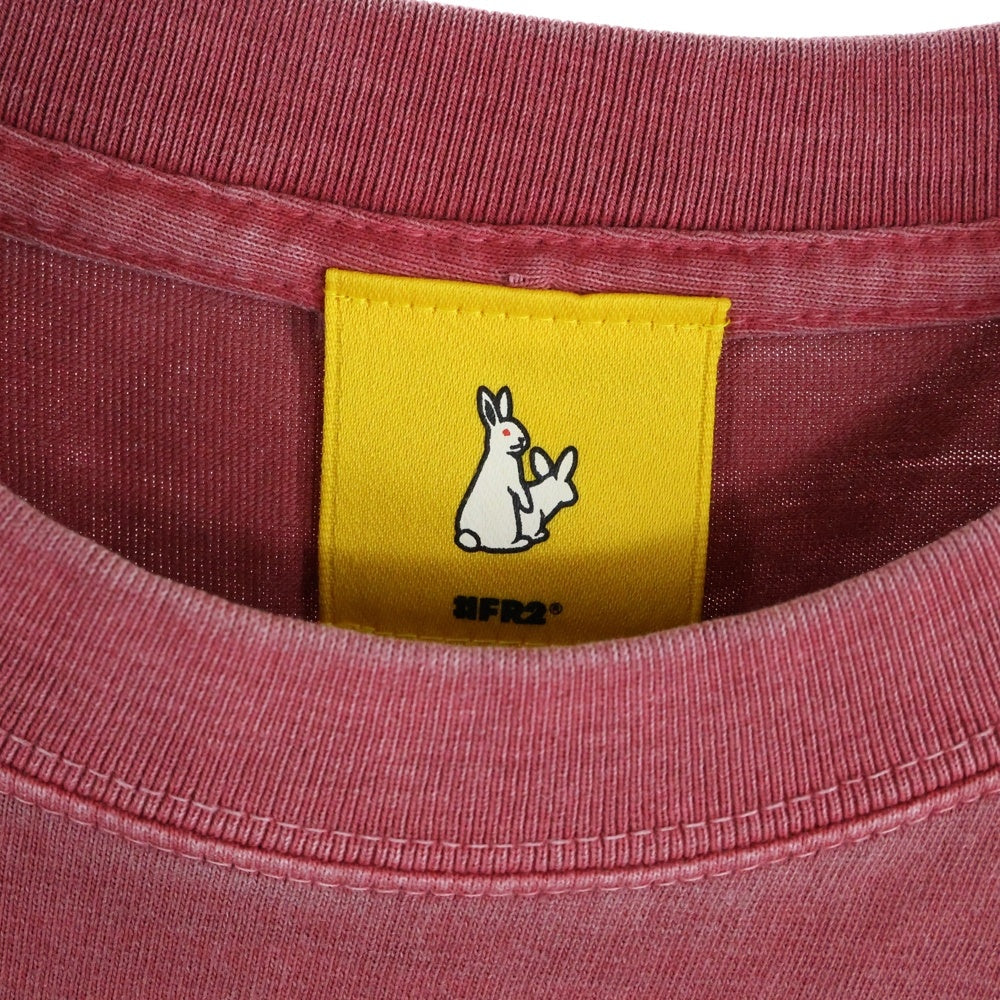 FR2(エフアールツー) BONE GARMENT DYE T-SHIRT ボーンプリント クルーネック半袖Tシャツ カットソー レッド