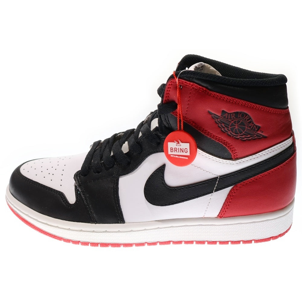 NIKE(ナイキ) 【観賞用 2013年製】 AIR JORDAN1 RETRO HIGH OG エアジョーダン1 ハイカットスニーカー つま黒 ブラック/レッド/ホワイト US9.5/27.5cm 555088-184