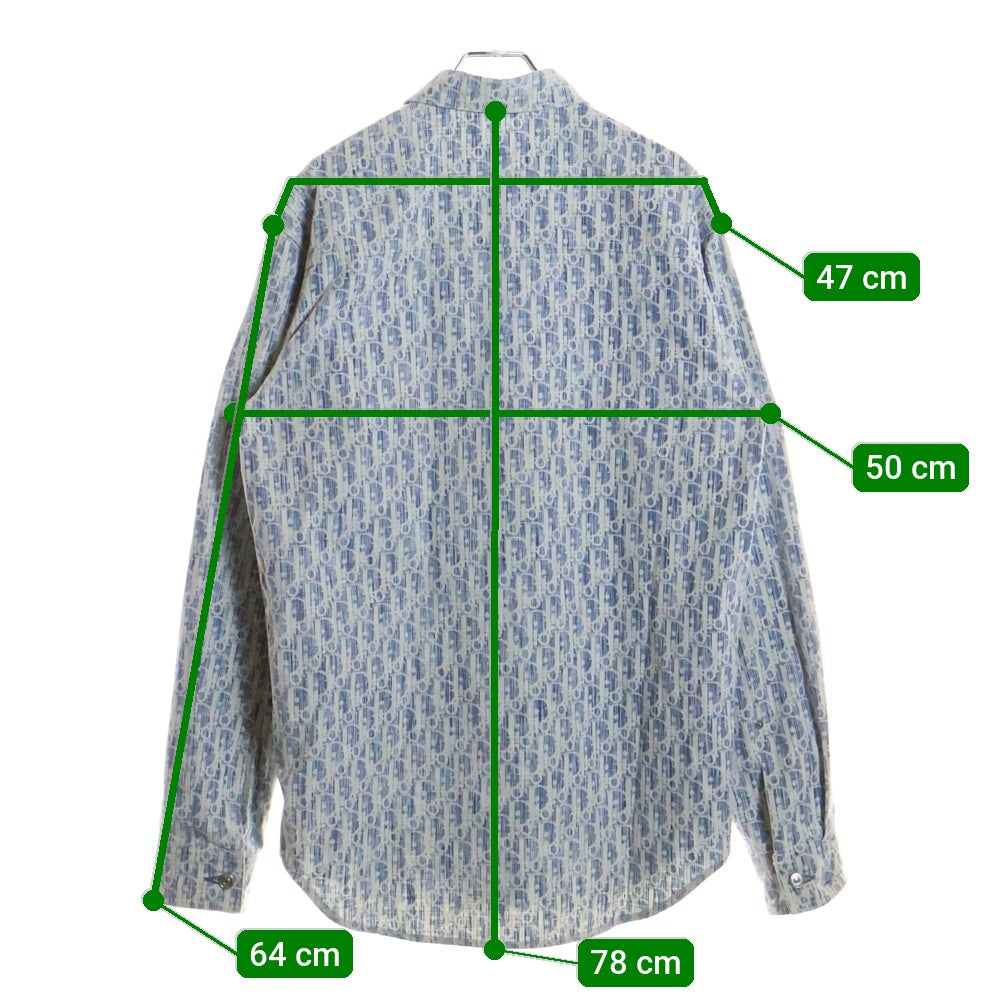 DIOR(ディオール) 20AW オブリーク総柄 デニム 長袖シャツ インディゴ 013D585BY989