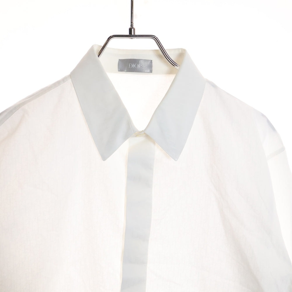 DIOR(ディオール) 23AW オブリーク総柄 コットン 長袖シャツ ホワイト 013C501A4743
