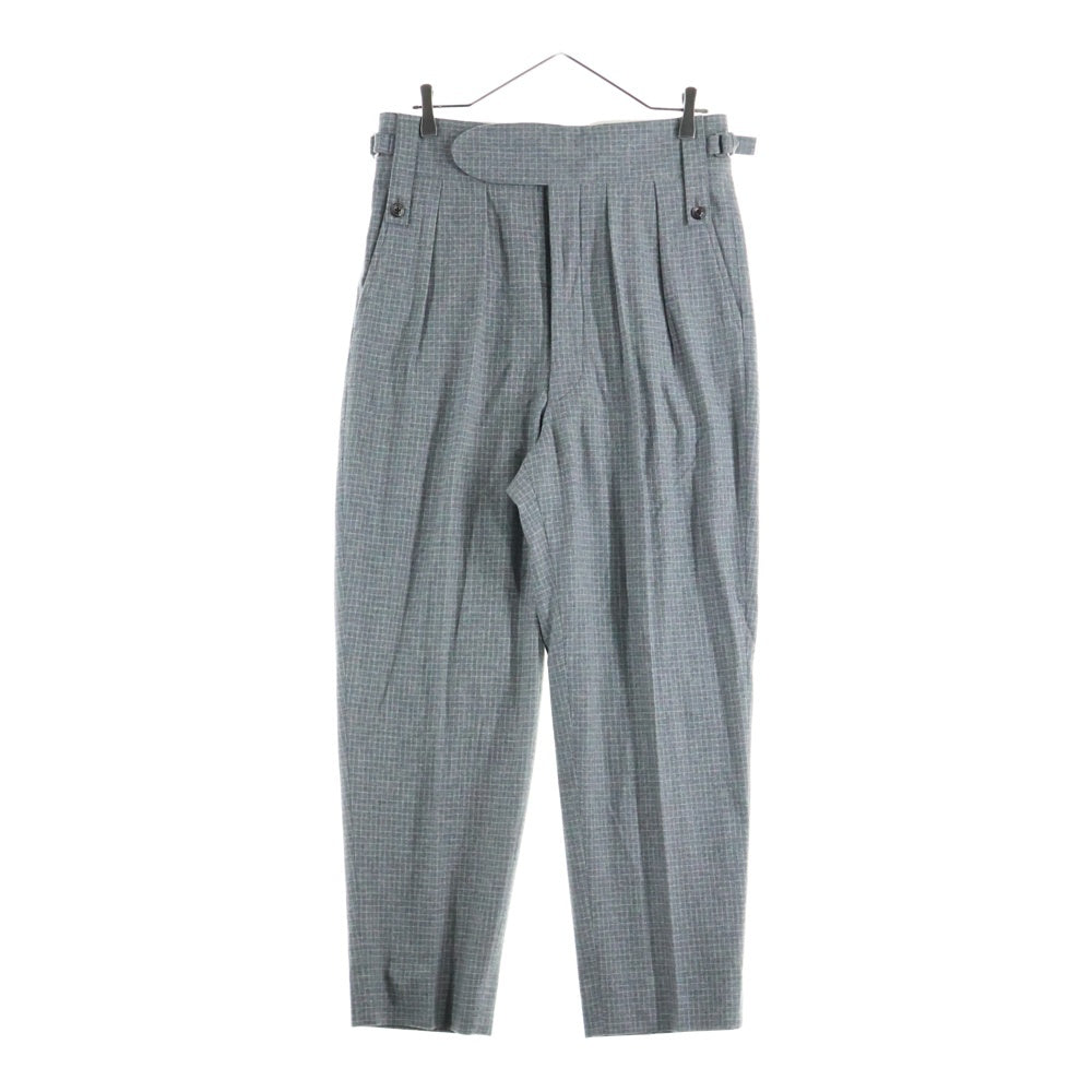 NEAT(ニート) センタープレス チェック ウールスラックスパンツ グレー