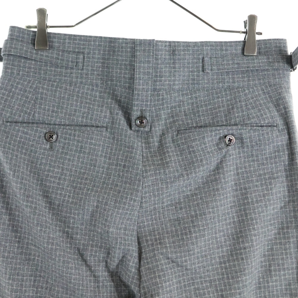 NEAT(ニート) センタープレス チェック ウールスラックスパンツ グレー