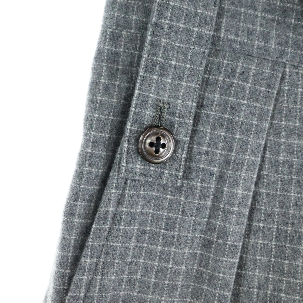 NEAT(ニート) センタープレス チェック ウールスラックスパンツ グレー