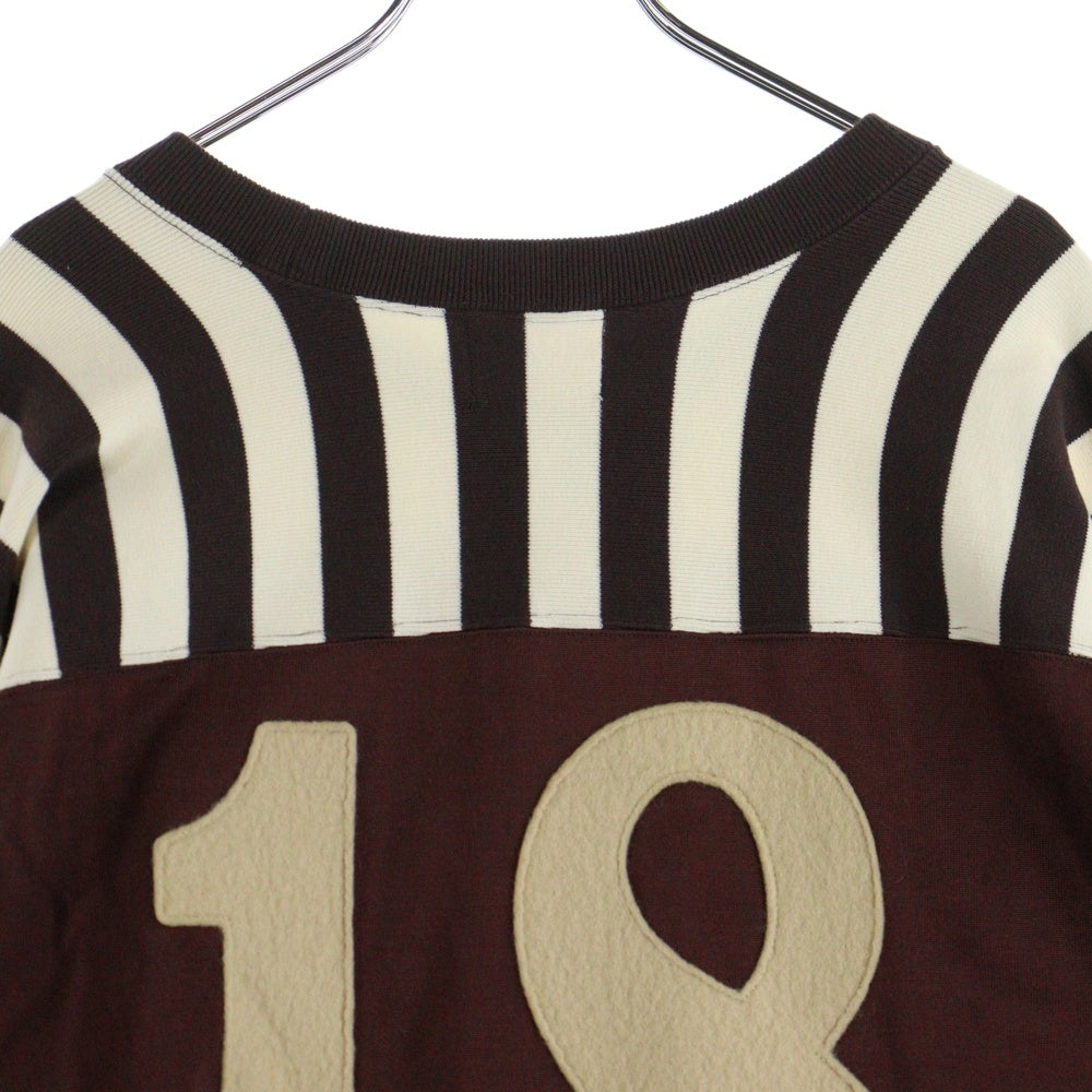OLD CROW(オールドクロウ) 23SS FOOTBALL T-SHIRTS フットボール 長袖Tシャツ ロンT ブラウン OC-23-SS-14