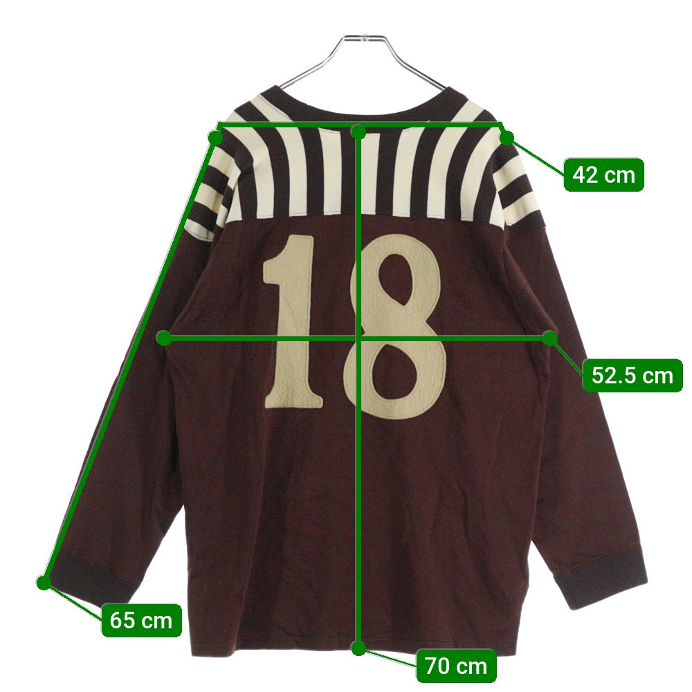 OLD CROW(オールドクロウ) 23SS FOOTBALL T-SHIRTS フットボール 長袖Tシャツ ロンT ブラウン OC-23-SS-14