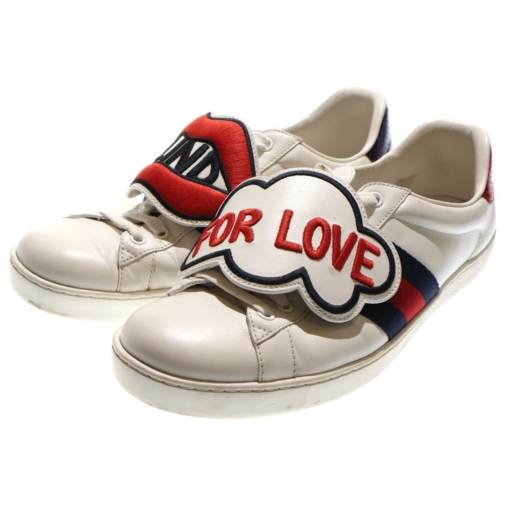 GUCCI(グッチ) ACE BLIND FOR LOVE エース パッチ付き ローカット スニーカー ホワイト 470012