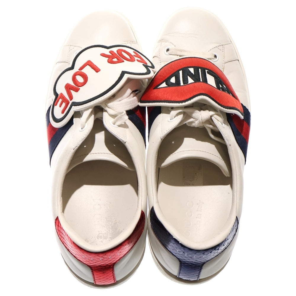 GUCCI(グッチ) ACE BLIND FOR LOVE エース パッチ付き ローカット スニーカー ホワイト 470012