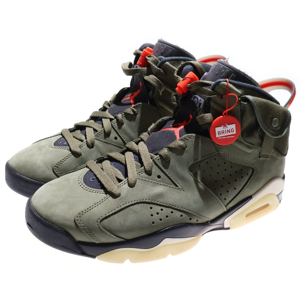 NIKE(ナイキ) ×TRAVIS SCOTT AIR JORDAN 6 RETRO SP トラヴィススコット エアジョーダン ハイカットスニーカー オリーブ US9.5/27.5cm CN1084-200
