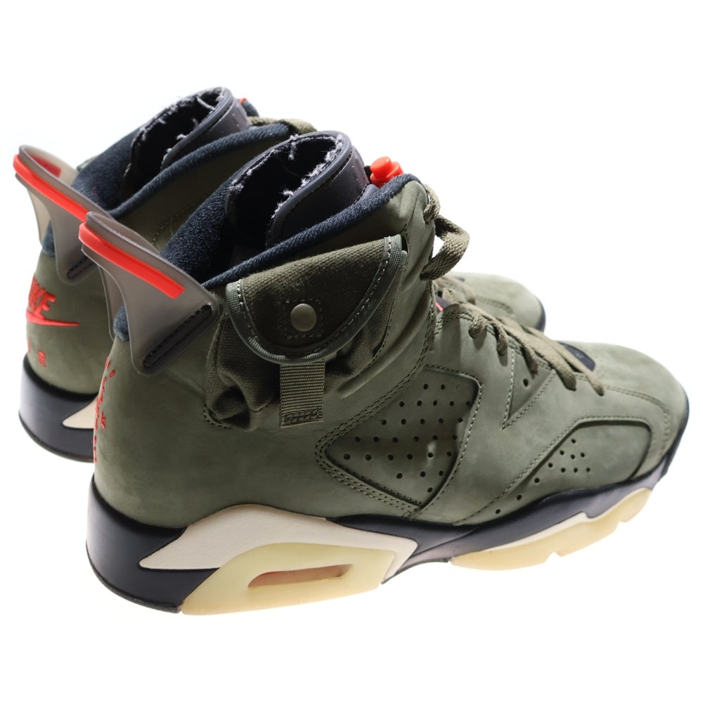NIKE(ナイキ) ×TRAVIS SCOTT AIR JORDAN 6 RETRO SP トラヴィススコット エアジョーダン ハイカットスニーカー オリーブ US9.5/27.5cm CN1084-200
