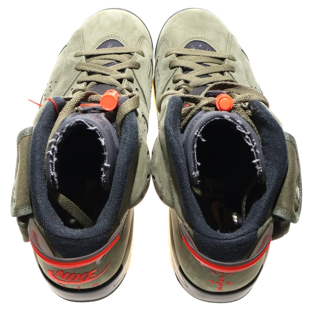 NIKE(ナイキ) ×TRAVIS SCOTT AIR JORDAN 6 RETRO SP トラヴィススコット エアジョーダン ハイカットスニーカー オリーブ US9.5/27.5cm CN1084-200