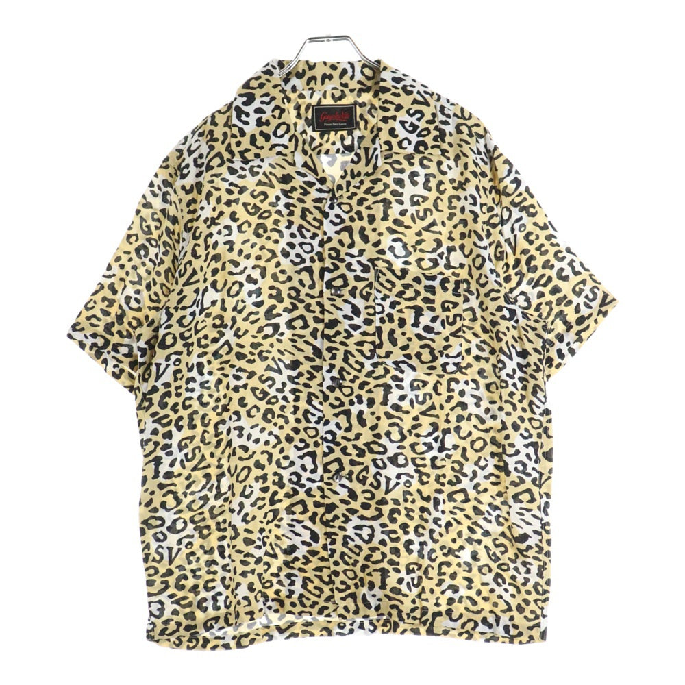 GANGSTERVILLE(ギャングスタービル) 23SS RISE ABOVE S/S SHIRTS レオパード オープンカラー 半袖シャツ ベージュ GSV-23-SS-13