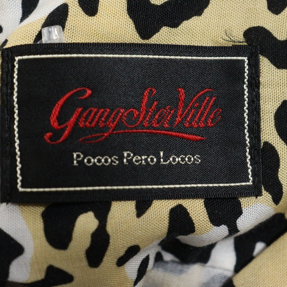 GANGSTERVILLE(ギャングスタービル) 23SS RISE ABOVE S/S SHIRTS レオパード オープンカラー 半袖シャツ ベージュ GSV-23-SS-13