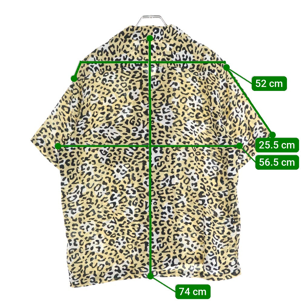GANGSTERVILLE(ギャングスタービル) 23SS RISE ABOVE S/S SHIRTS レオパード オープンカラー 半袖シャツ ベージュ GSV-23-SS-13