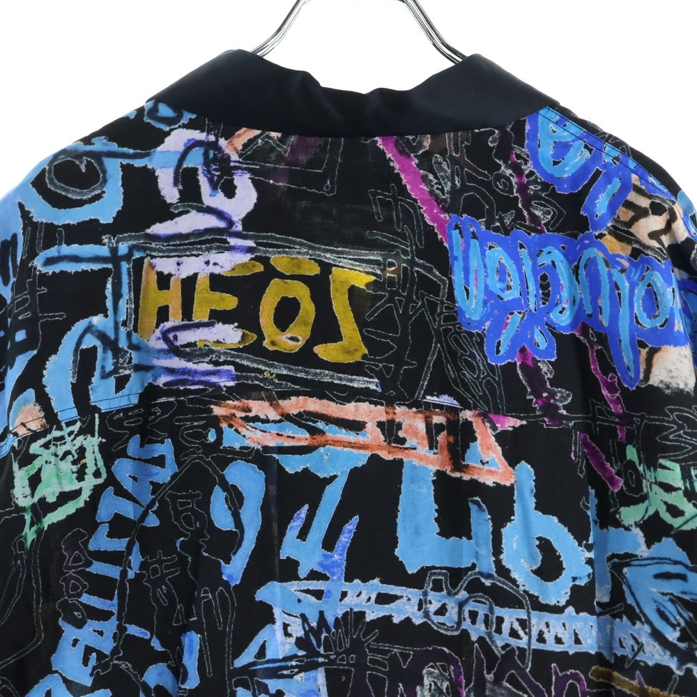 HEOS(ヘオース) グラフィックプリント 長袖シャツ ブラック/マルチ HBSS-SH004