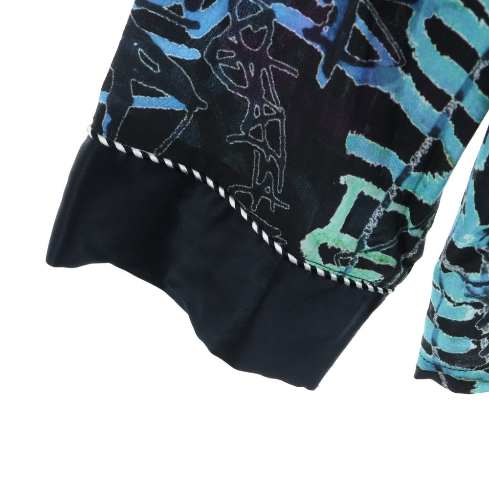 HEOS(ヘオース) グラフィックプリント 長袖シャツ ブラック/マルチ HBSS-SH004