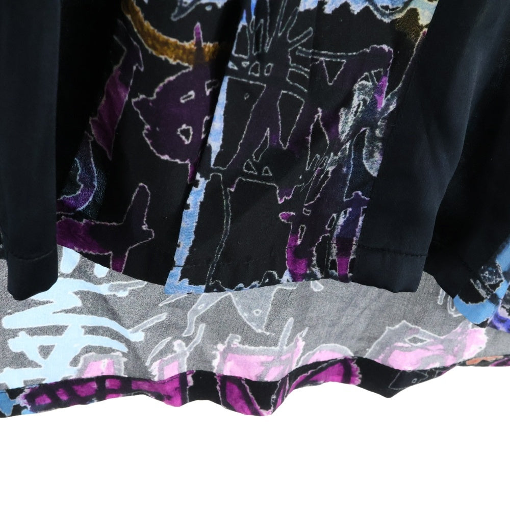 HEOS(ヘオース) グラフィックプリント 長袖シャツ ブラック/マルチ HBSS-SH004