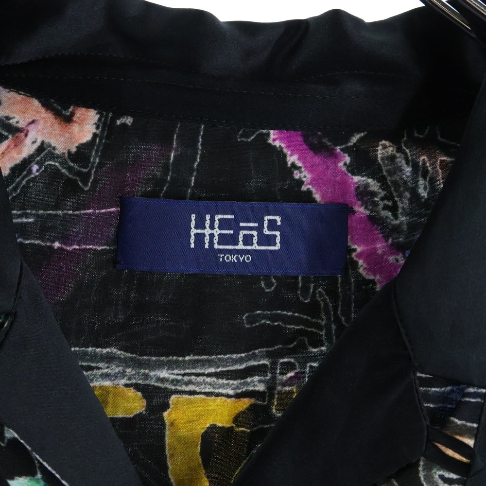 HEOS(ヘオース) グラフィックプリント 長袖シャツ ブラック/マルチ HBSS-SH004