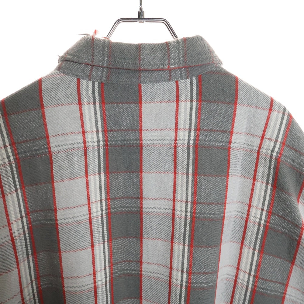 SAINT MICHAEL(セントマイケル) 22AW ×SHERMER ACADEMY FRANNEL SHIRT RED シャーマーアカデミー フランネル 長袖シャツ グレー/レッド SM-A22-0000-060