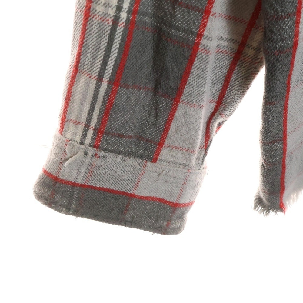 SAINT MICHAEL(セントマイケル) 22AW ×SHERMER ACADEMY FRANNEL SHIRT RED シャーマーアカデミー フランネル 長袖シャツ グレー/レッド SM-A22-0000-060