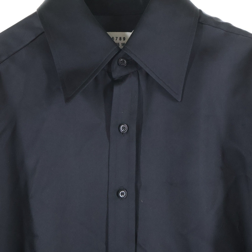 Maison Margiela 1(メゾンマルジェラ) 24AW ロング シルク 長袖シャツ ブラック S51DT0015 S78059