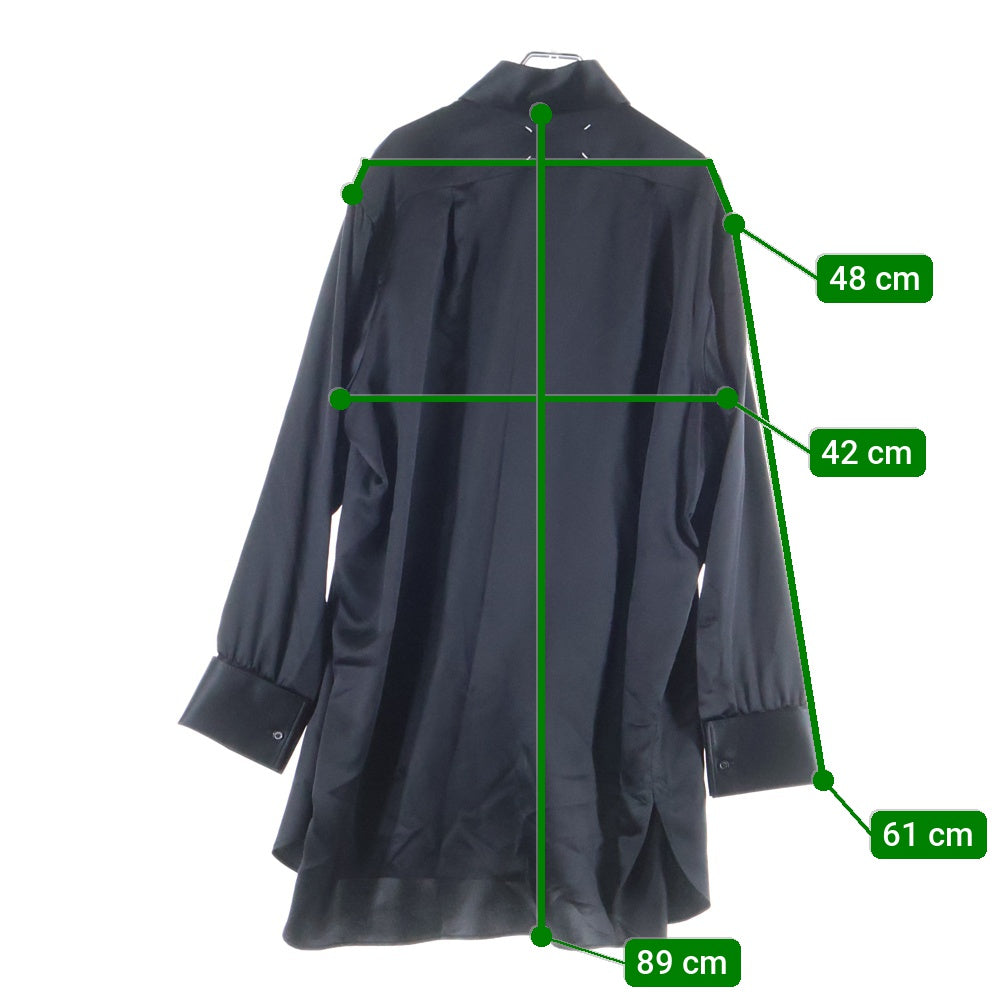 Maison Margiela 1(メゾンマルジェラ) 24AW ロング シルク 長袖シャツ ブラック S51DT0015 S78059