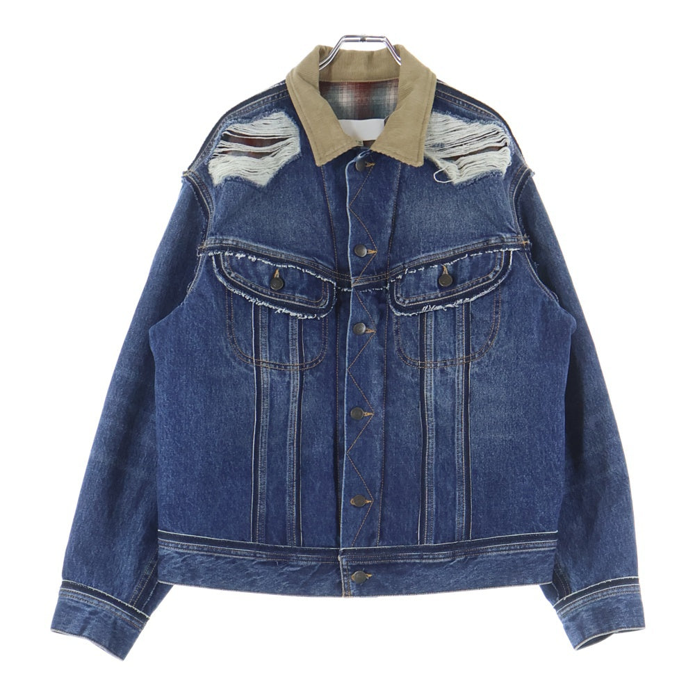 Maison Margiela 0(メゾンマルジェラ) 23AW ×PENDLETON ペンドルトン ウエスタンヨーク ダメージ加工 デニム トラッカージャケット インディゴ S67AM0061 STZ092