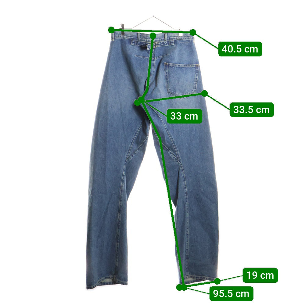 Maison Margiela 1(メゾンマルジェラ) 24AW ダイアゴナルシームジーンズ デニムパンツ インディゴ S50LA0234 S30561