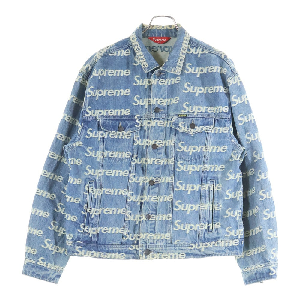 SUPREME(シュプリーム) 21SS Frayed Denim Trucker Jacket フレイドロゴ デニム トラッカージャケット インディゴ