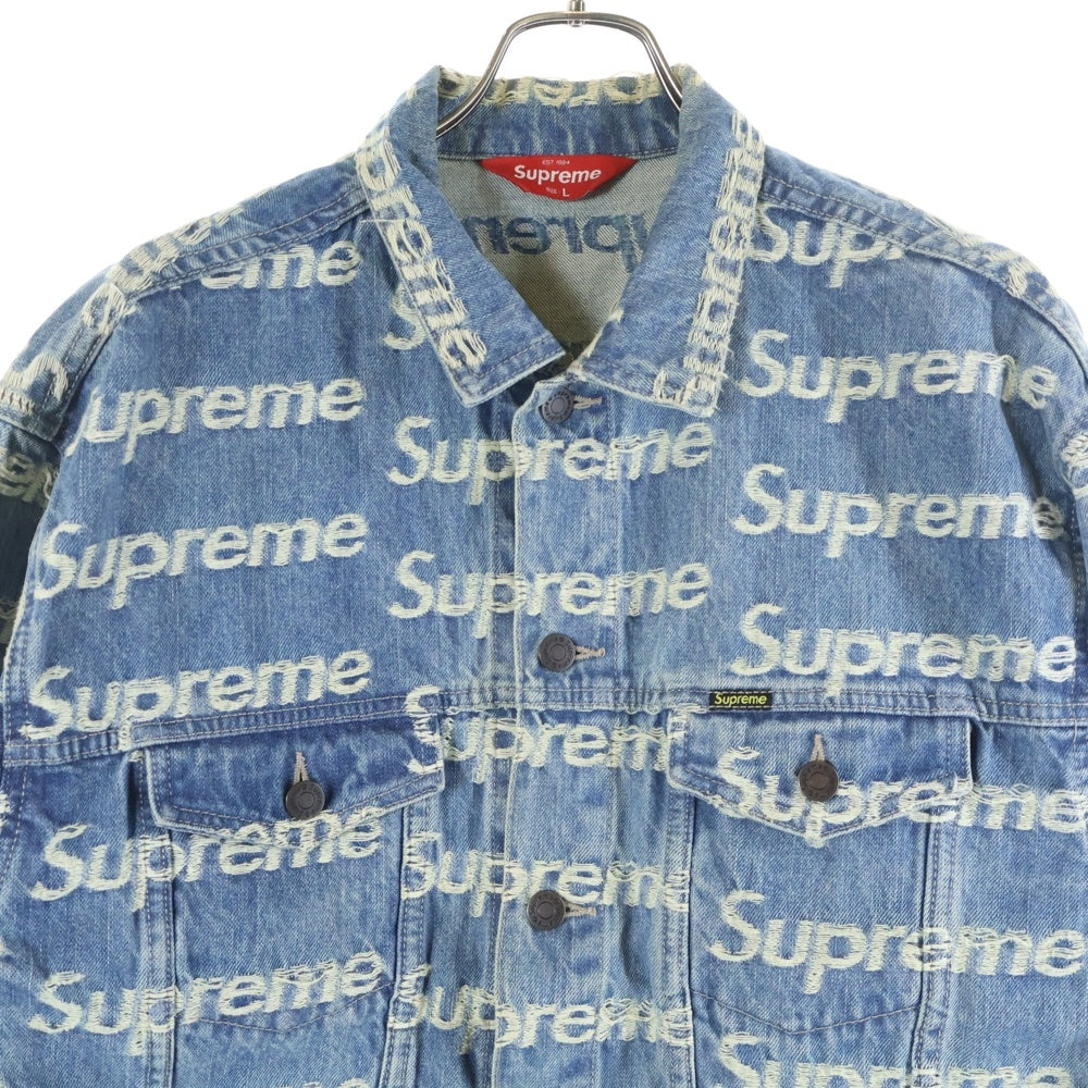 SUPREME(シュプリーム) 21SS Frayed Denim Trucker Jacket フレイドロゴ デニム トラッカージャケット インディゴ