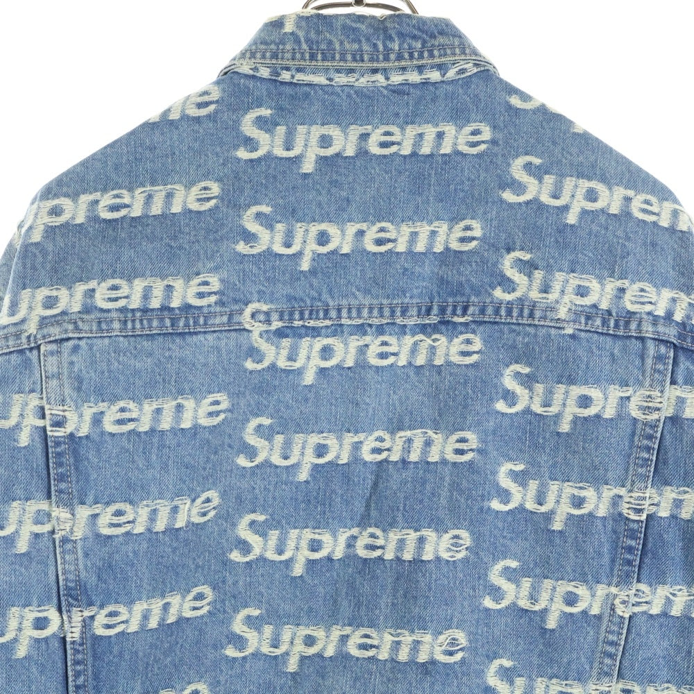 SUPREME(シュプリーム) 21SS Frayed Denim Trucker Jacket フレイドロゴ デニム トラッカージャケット インディゴ