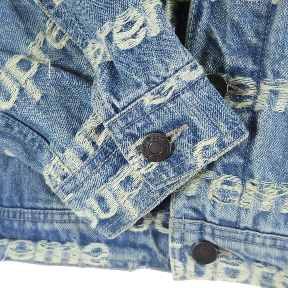 SUPREME(シュプリーム) 21SS Frayed Denim Trucker Jacket フレイドロゴ デニム トラッカージャケット インディゴ